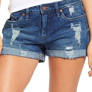 Ripped denim shorts